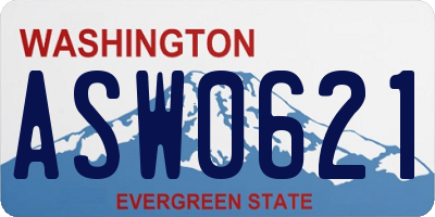 WA license plate ASW0621
