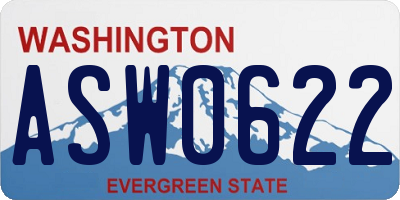 WA license plate ASW0622
