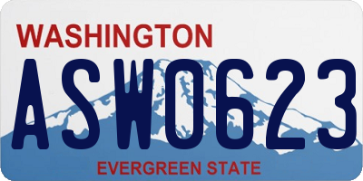 WA license plate ASW0623