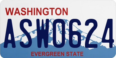 WA license plate ASW0624