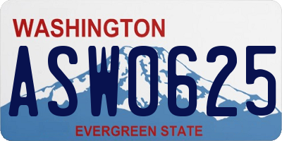 WA license plate ASW0625