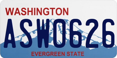 WA license plate ASW0626