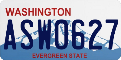 WA license plate ASW0627