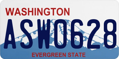 WA license plate ASW0628