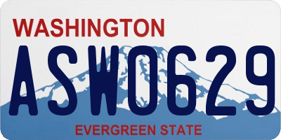 WA license plate ASW0629