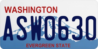 WA license plate ASW0630