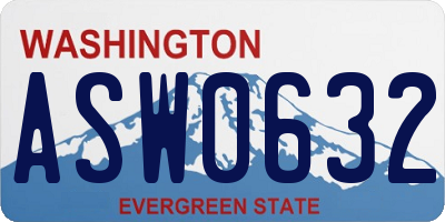 WA license plate ASW0632