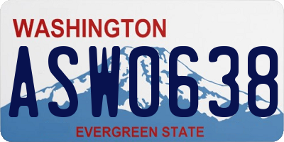WA license plate ASW0638
