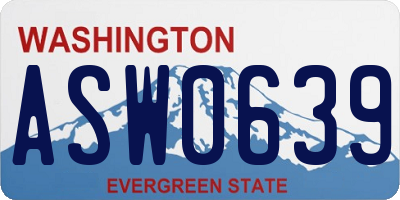 WA license plate ASW0639