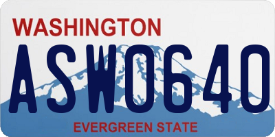 WA license plate ASW0640