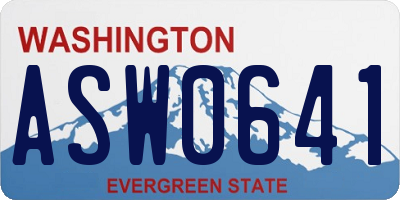 WA license plate ASW0641