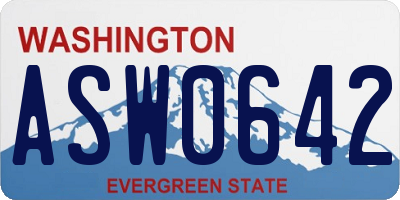 WA license plate ASW0642