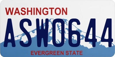 WA license plate ASW0644