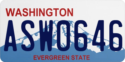 WA license plate ASW0646