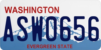 WA license plate ASW0656
