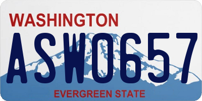 WA license plate ASW0657