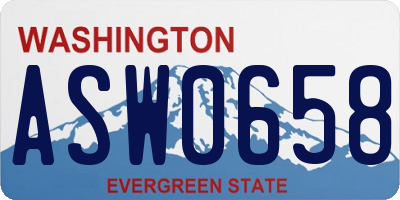 WA license plate ASW0658