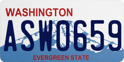 WA license plate ASW0659