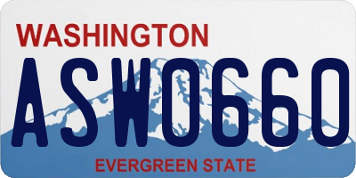 WA license plate ASW0660