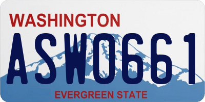 WA license plate ASW0661