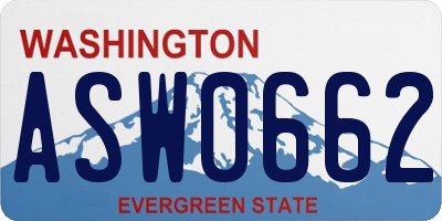 WA license plate ASW0662