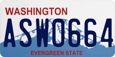 WA license plate ASW0664