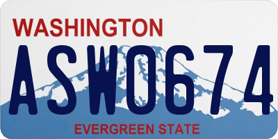 WA license plate ASW0674