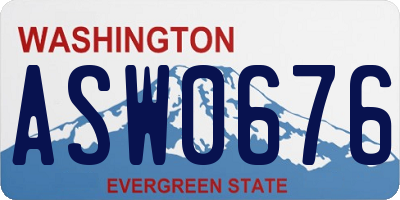 WA license plate ASW0676