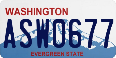 WA license plate ASW0677