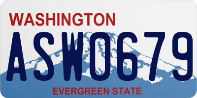 WA license plate ASW0679