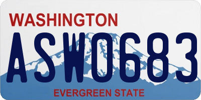 WA license plate ASW0683