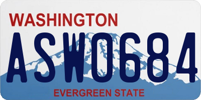 WA license plate ASW0684