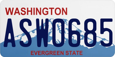 WA license plate ASW0685