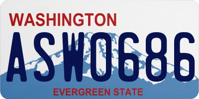 WA license plate ASW0686