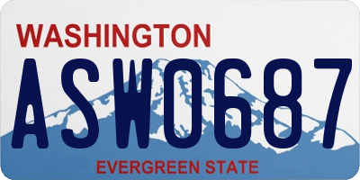 WA license plate ASW0687
