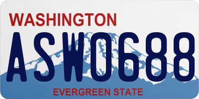 WA license plate ASW0688