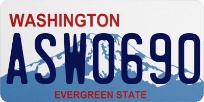 WA license plate ASW0690