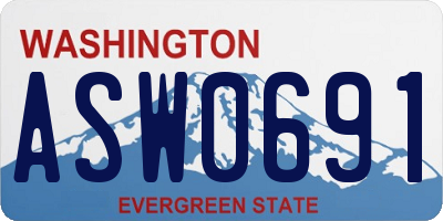 WA license plate ASW0691