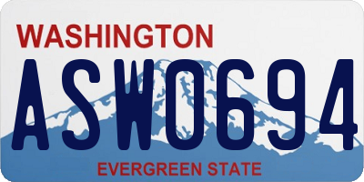 WA license plate ASW0694