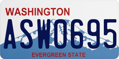 WA license plate ASW0695