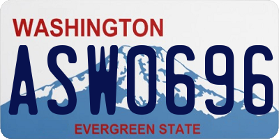 WA license plate ASW0696