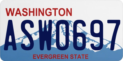 WA license plate ASW0697