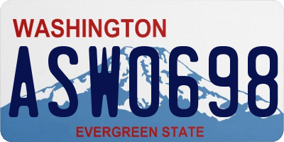 WA license plate ASW0698
