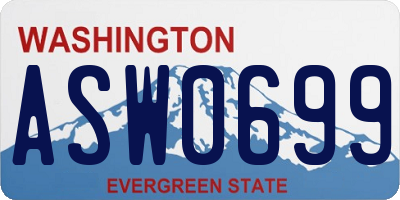 WA license plate ASW0699