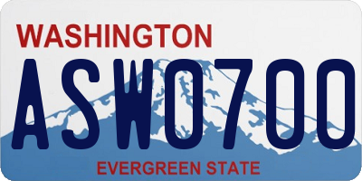 WA license plate ASW0700
