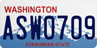 WA license plate ASW0709