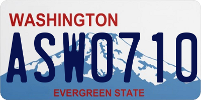 WA license plate ASW0710