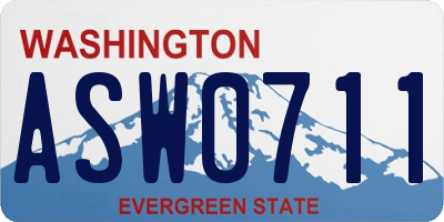 WA license plate ASW0711