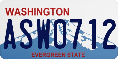WA license plate ASW0712