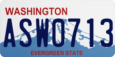 WA license plate ASW0713